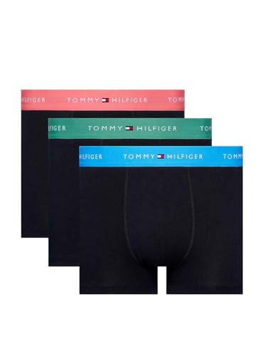 Tommy Hilfiger Pantaloncino Boxer Uomo Confezione da 3 Intimo, Multicolore (Glam Blue/Central Green/Pink Dawn), M