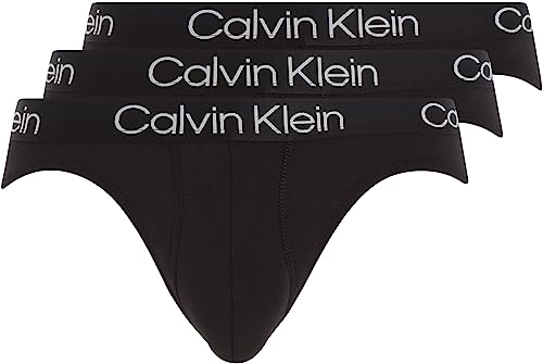 Calvin Klein Hip Brief 3Pk , Slip a vita bassa Uomo, Nero (Black), XS
