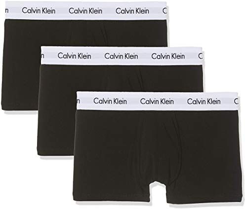 Calvin Klein Low Rise Trunk 3pk , Boxer a vita bassa Uomo, Nero (Black), XS