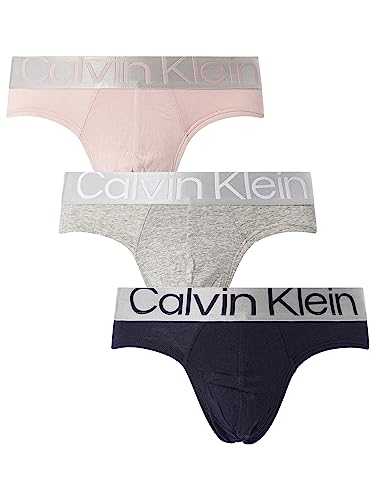 Calvin Klein Hip Brief 3Pk  Slip, Multicolore (Night Sky, Gry Heather, Shadow Gry), XS (Pacco da 3) Uomo