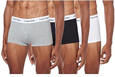 Calvin Klein Low Rise Trunk 3pk 0000u2664g, Boxer a vita bassa Uomo, Multicolore (Black/White/Grey Heather), S