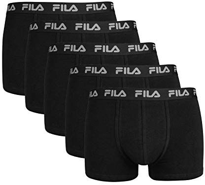 Fila FU5004/5 Uomini Boxers, S, Nero, 5 Pezzi