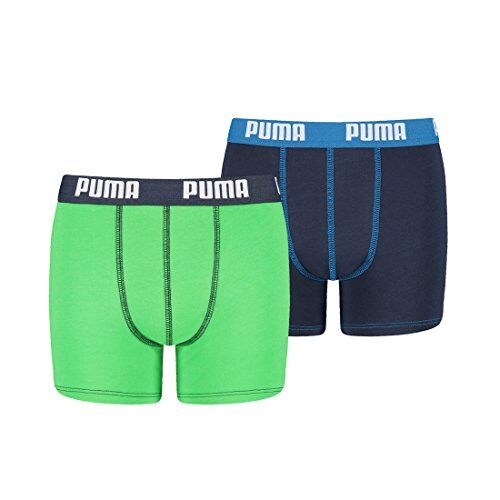 Puma Boxer, Biancheria intima Unisex Bambini e ragazzi, Verde/Blu, 170-176