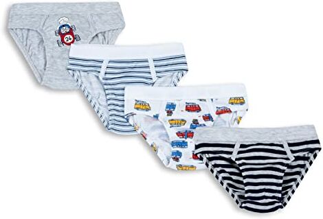 Chicco Set di Slip in cotone, Intimo Bambini e ragazzi, Azzurro, 8 anni (pacco da 4)