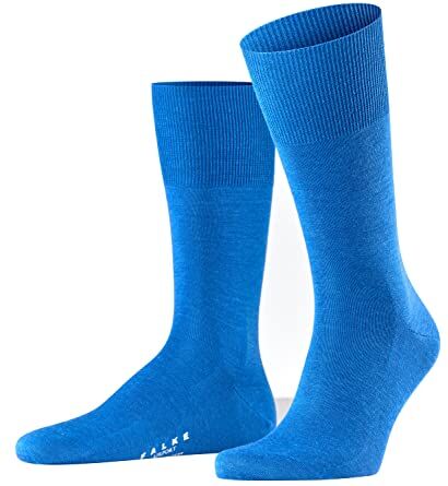 Falke Airport M SO lana cotone tinta unita 1 paio, Calzini Uomo, Blu (Sapphire 6055), 41-42