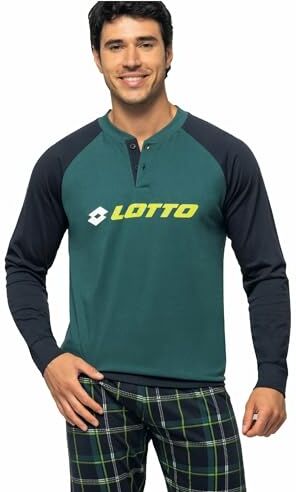 Lotto Pigiama Uomo Cotone Lungo Cotone Mercerizzato Pigiama Uomo Cotone Pigiama Uomo Cotone Leggero Pigiama Uomo Estivo Anche Taglie Forti (1146 Verde, XL)