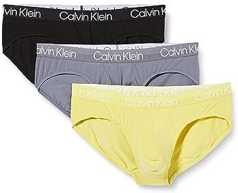 Calvin Klein Hip Brief 3Pk , Slip a vita bassa Uomo, Multicolore (Asphalt Grey Black Celery Sprig), S