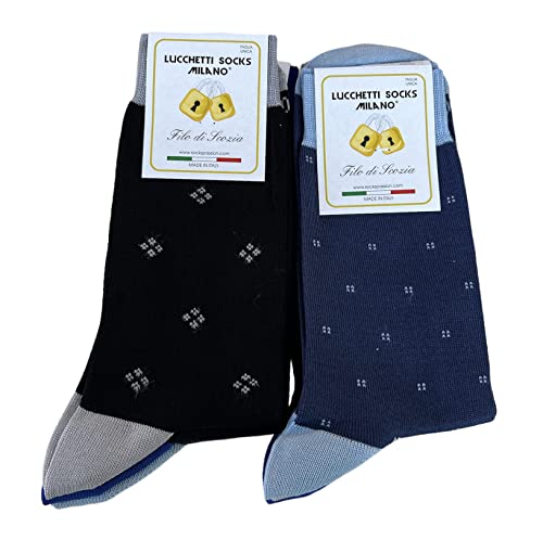 Lucchetti Socks Milano 6 paia calze uomo CORTE cotone filo di scozia elasticizzato estive in fantasia (Taglia Unica, Set Classic Corte)