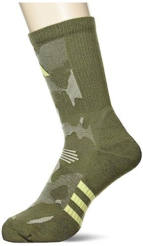 Adidas , Performance Training Graphic Camo, Calzini, Strati Di Oliva/Grigio Metallico/Impulso Lime, M, Unisex-Adult