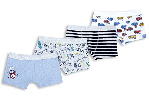 Chicco Set di Boxer in cotone, Intimo Bambini e ragazzi, Azzurro, 4 anni (pacco da 4)