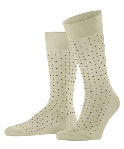 Falke Tiago M SO cotone filo di Scozia fantasia 1 paio, Calzini Uomo, Beige (Hemp 4008) motivo a punti, 39-40