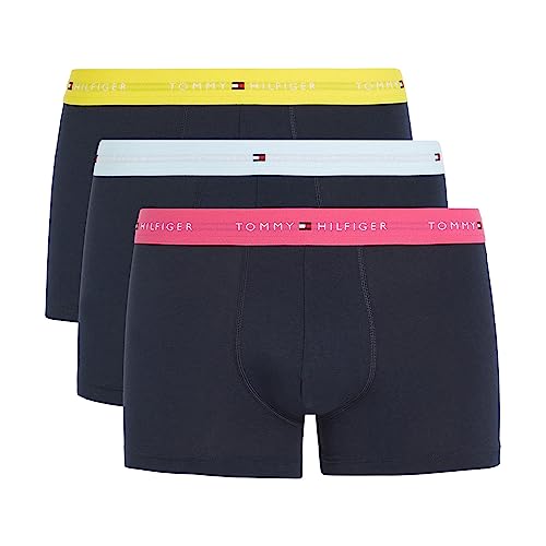 Tommy Hilfiger 3p Wb Trunk 763, Boxer Uomo, Multicolore (Hot Magenta/Lum Blue/Vivid Yellow), S