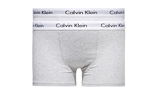 Calvin Klein Pantaloncino Boxer Uomo Confezione da 2 Cotone Elasticizzato, Multicolore (White/Grey Heather), 8-10 Anni