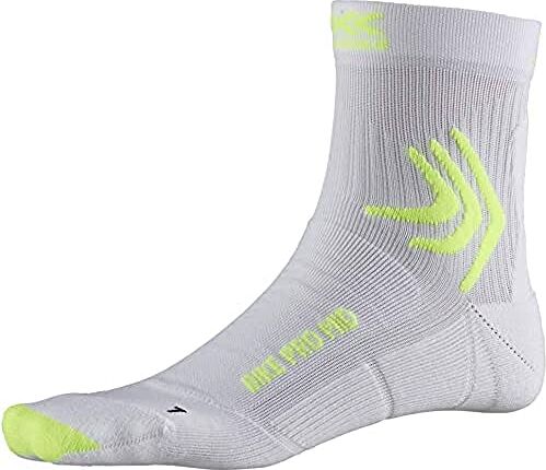 X-Socks Bike PRO Mid Socks Calze da Ciclista Uomo Donna, Calzini Unisex – Adulto, Arctic White/Phyton Yellow, 39-41