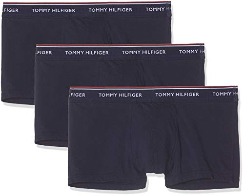 Tommy Hilfiger Pantaloncino Boxer Vita Bassa Uomo Confezione da 3 Cotone, Blu (Peacoat), L