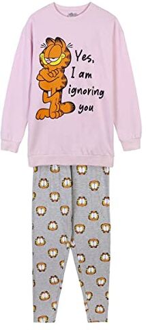 CERDÁ LIFE'S LITTLE MOMENTS Pigiama Lungo Cotton Brushed Garfield Gioco, Multicolore, Standard Unisex Adulto, Multicolore