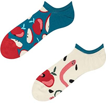 Dedoles Calzini Unisex Donna Uomo & Bambini Calze Cotone con tanti Design divertenti sinistra destra diversi, colore: Multicolore, disegno: Mela rossa (sneaker), taglia: 39-42