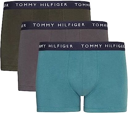 Tommy Hilfiger Pantaloncino Boxer Uomo Confezione da 3 Intimo, Multicolore (Frosted Green/Army Green/Dark Ash), M