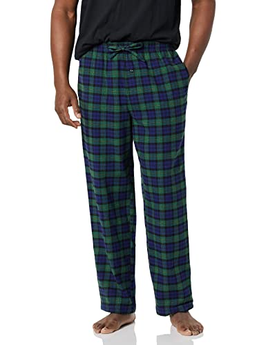 Amazon Essentials Pantaloni del Pigiama in Flanella (Disponibili nelle Taglie Big & Tall) Uomo, Blu Reale Verde Tartan Plaid, XXL