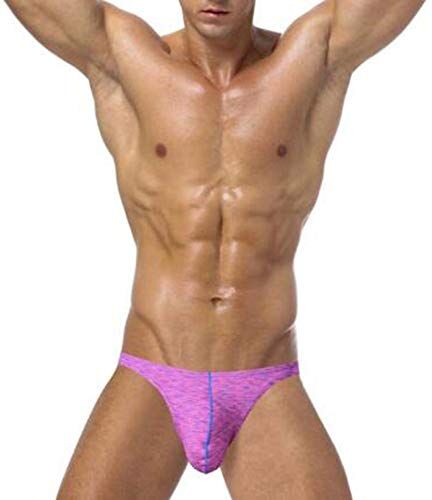 Onloo Slip da uomo, perizoma in seta ghiaccio a forma di U, sexy alla moda, mutandine a vita bassa, traspirante, biancheria intima estiva multicolore