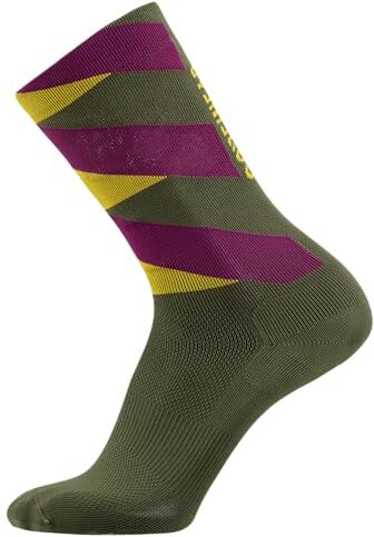 GORE WEAR Essential Signal Socks, Calze Unisex Adulto, Multicolore (Utility Green/Process Purple), 38-40