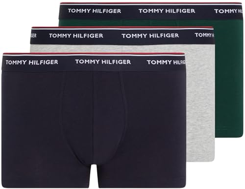 Tommy Hilfiger Uomo Pantaloncino Boxer Confezione da 3 Intimo, Multicolore (Hunter/Grey Htr/Des Sky), XXL