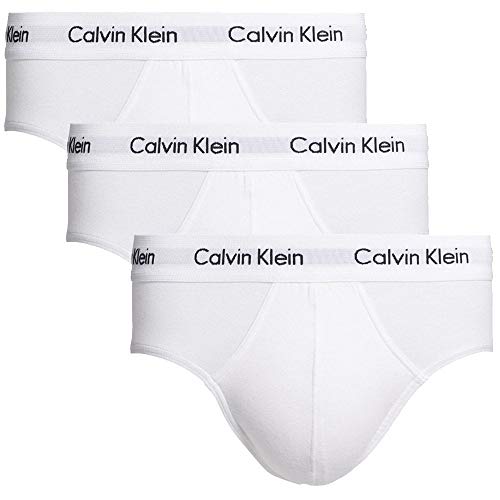 Calvin Klein Slip Hipster Uomo Confezione da 3 Cotone Elasticizzato, Bianco (White), S