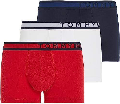 Tommy Hilfiger 3P TRUNK, Boxer a Pantaloncino, Uomo, Navy Blazer/Tangored/Pvh White, XL