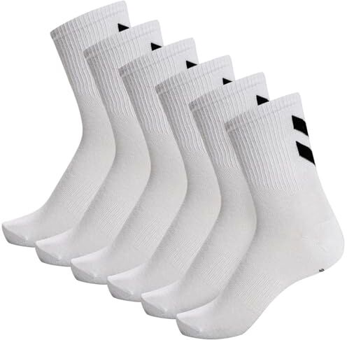 Hummel Hmlchevron 6-pack, Sock Unisex Adulto, Blanc (White), 36-40