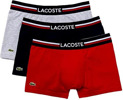 Lacoste Boxer, Navy Blue/Silver Chine-Re, S (Pacco da 3) Uomo