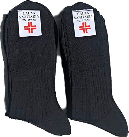 Lucchetti Socks Milano 6 PAIA calze da uomo SANITARIE filo di scozia 100% cotone rimagliate Made in Italy ((IT, Numero, 43, 46, Regular, Regular, Blu)