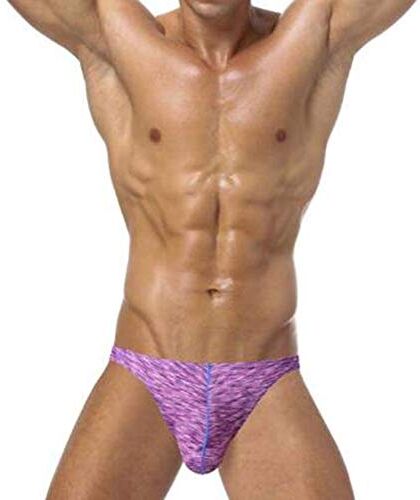 Onloo Slip da uomo, perizoma in seta ghiaccio a forma di U, sexy alla moda, mutandine a vita bassa, traspirante, biancheria intima estiva multicolore