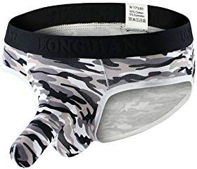 Onloo Slip da uomo in cotone mimetico sexy elefante naso poliestere pistola separazione biancheria intima