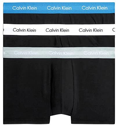 Calvin Klein Low Rise Trunk 3pk , Boxer a vita bassa Uomo, Nero (B-grey Heather, Wht, Palace Blue Wb), XL