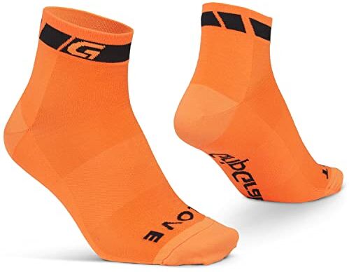 GripGrab Calzini Corti Estivi da Ciclismo Uomo Donna Sportivi Bicicletta da Corsa MTB Gravel, Unisex-Adulto, Arancione 1 Paio, M (41-44)