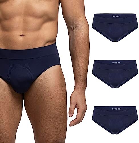 POMPEA Pack 3 Pezzi Slip Seamless in Microfibra Blu