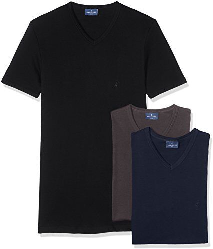 Navigare 112 (Pacco Da 3), Maglietta intima Uomo, Multicolore (Nero Grigio Navy), S confezione da 3