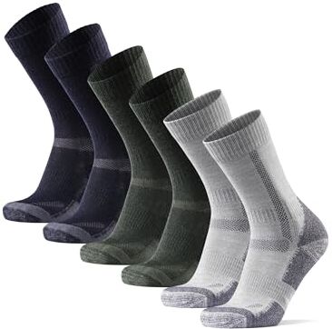 DANISH ENDURANCE 3 Paia Calze Trekking in Lana Merino, Anti-Vescica, Calzini Escursionismo da Uomo, Donna, Bambino, Multicolore (1 x Blu, 1 x Grigio, 1 x Verde), 39-42