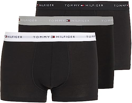 Tommy Hilfiger 3p Wb Trunk 763, Boxer Uomo, Multicolore (Grigio (Grey Heather/Black/White)), M