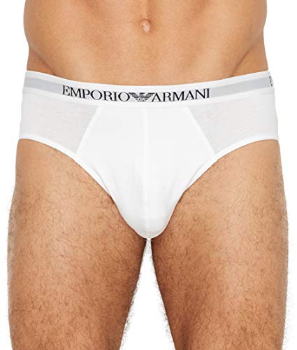 Emporio Armani Men's Basic Pure Cotton 3-Pack Brief, Mutande, Uomo, Bianco (White/White/White), M