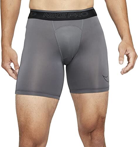 Nike PRO, Pantaloncini Uomo, Ferro Grigio/Nero/Nero, S