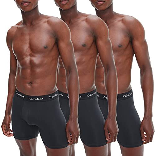 Calvin Klein Boxer Brief 3pk, Uomo, Black W. Black Wb, M