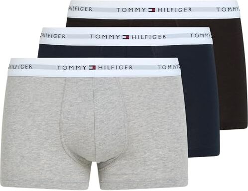 Tommy Hilfiger Uomo Pantaloncino Boxer Confezione da 3 Intimo, Multicolore (Des Sky/Black/Grey Htr), XXL