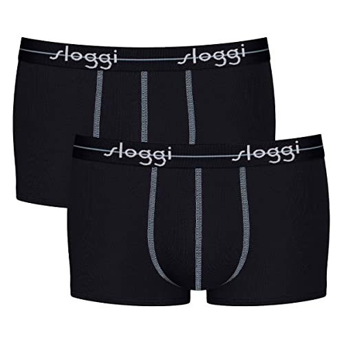 Sloggi Start Hipster C2p Box Mutande, Nero (Black), 6 (Pacco da 2) Uomo