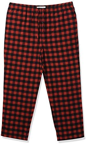 Amazon Essentials Pantaloni del Pigiama in Flanella (Disponibili nelle Taglie Big & Tall) Uomo, Rosso Buffalo Plaid, M