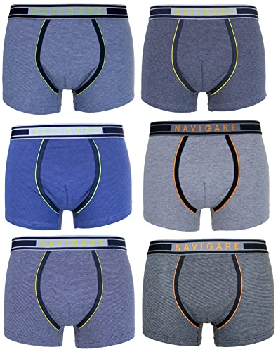 Navigare 6 Boxer Uomo Underwear Mutanda Intimo Elasticizzato Elastico Esterno Varie Fantasie (M, 21053Z)