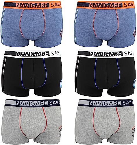 Navigare Boxer, Multicolore Pacco da 6 (B21110) TG 4/M