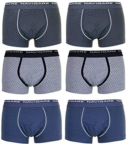 Navigare 6 Boxer Uomo Underwear Mutanda Intimo Elasticizzato Elastico Esterno Varie Fantasie (M, 21055BOXER)