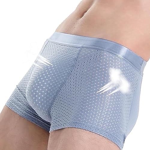 Wukesify Boxer Intimo Uomo Intimo in Nylon Traspirante in Seta di Ghiaccio,Glutei Modellanti Intimo Uomo Slip Boxer Morbidi per La Vita Quotidiana