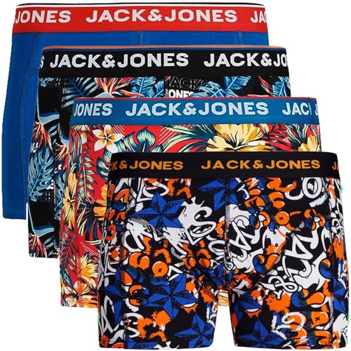 Jack & Jones Confezione da 4 boxer da uomo Trunks in cotone, mix di mutande x.6a12, Multicolore #50, M